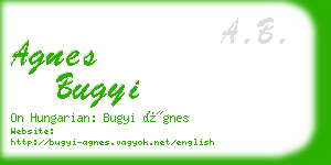 agnes bugyi business card